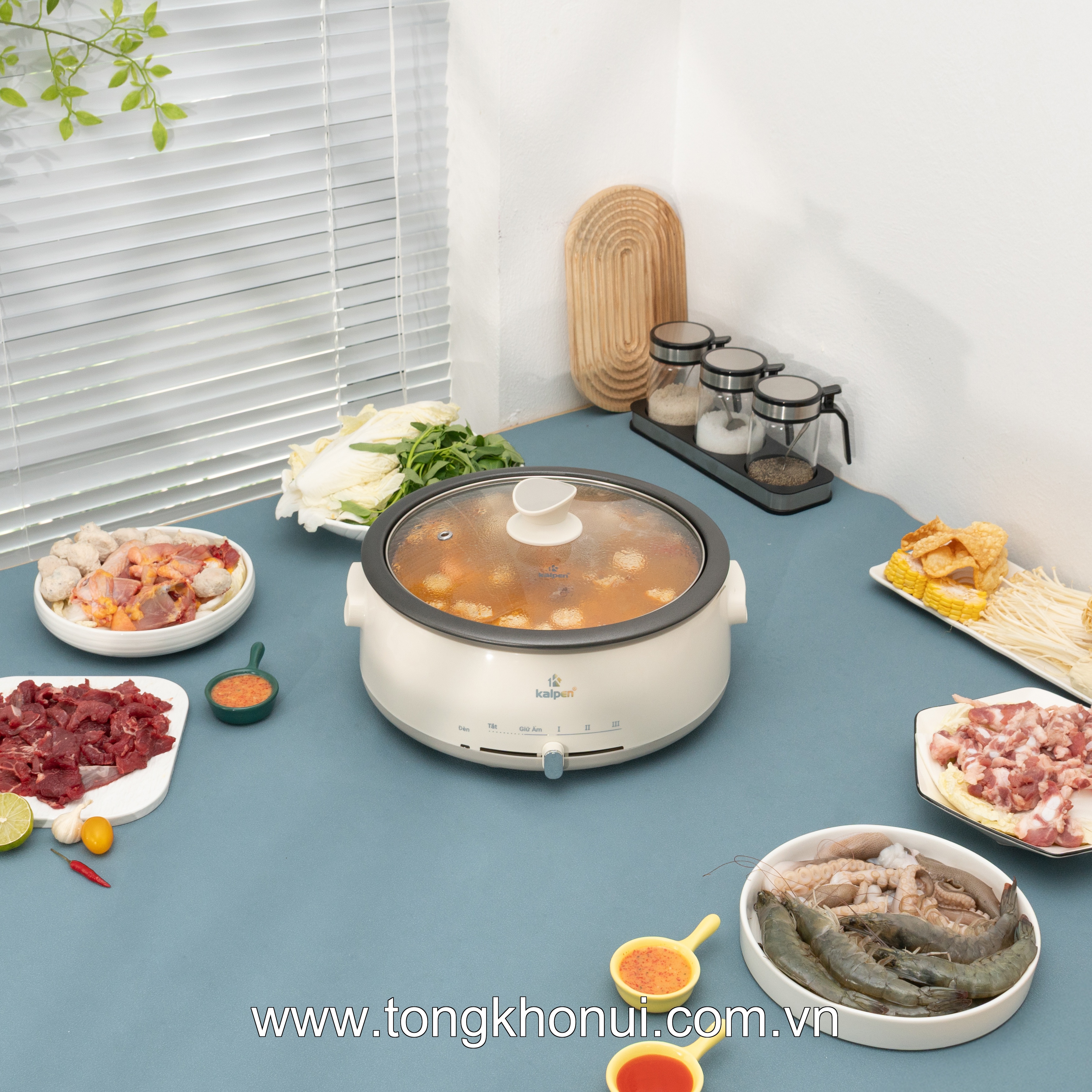 Nồi lẩu điện Kalpen 4L khay lẩu tháo rời, 1660W, P11 ảnh 9